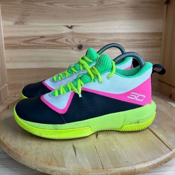 Under Armour Stephen Curry Multicolor Athletic Sneaker Shoes Women’s Size 6.5/5 - Picture 3 of 8